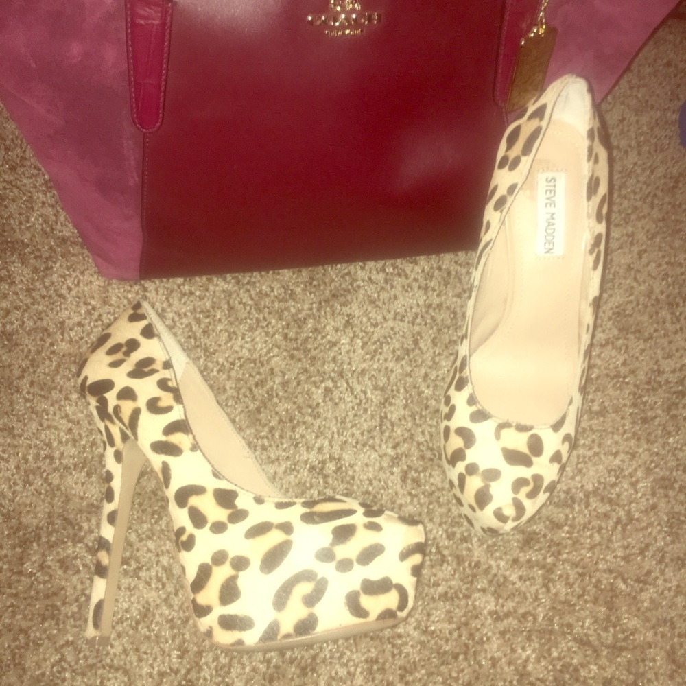 Steve Madden leopard print heels